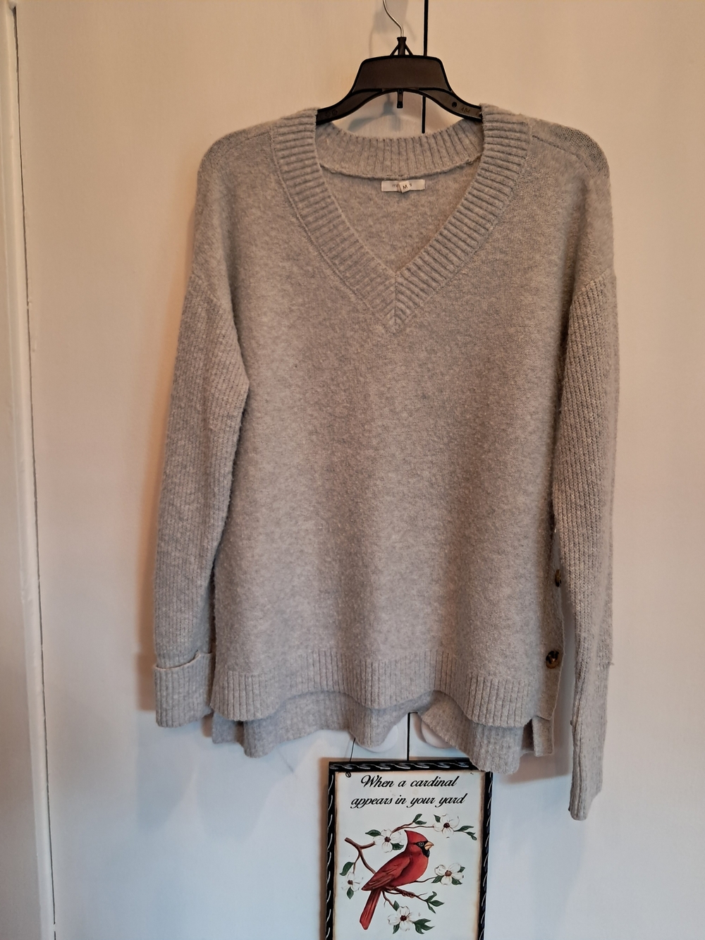 Maurices Women’s Light Gray V-Neck Sweater